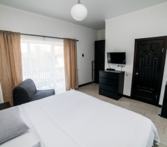 205 - Трехместный номер с балконом и боковым видом на море в Азов Инн