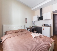 2-местные 1-комнатные апартаменты студия ул. Автозаводская, 23с931к4 с 1 двуспальной кроватью в Апартоника