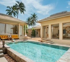 Двухместная вилла Pool Beachfront двуспальная кровать в Devasom Khao Lak Beach Resort & Villas