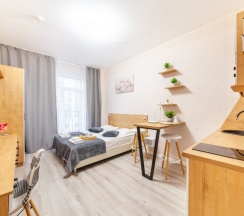 Улучшенная студия с 2-ух спальной или двумя 1-ми кроватями в Pulkovo Apart