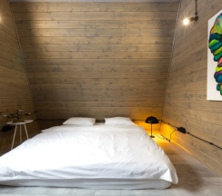 A-Frame № 7 (оснащение дома, стоимость купели и бани см. Подробнее) в Les holidays