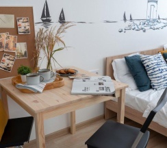 Апартаменты студия с 1 двуспальной кроватью (с видом на море) в Prim Rooms Apartments (Прим Румс Апартменс)