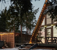 A-FRAME Dream House на первой линии с большой террасой, гриль зоной и банным чаном в Dream House