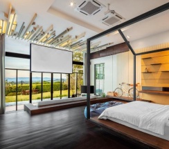Двухместная вилла с видом на горы двуспальная кровать в The Private Pool Villas at Civilai Hill Khao Yai