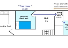 Двухместный номер Standard 2 отдельные кровати в Chan Cha La 99 Hostel