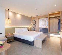 Двухместный люкс с видом на океан двуспальная кровать в Jomtien Thani Hotel