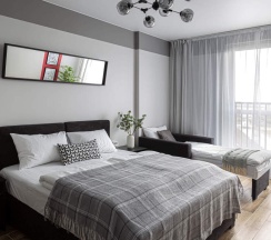 Апартаменты с видом на город двуспальная кровать в Апартаменты MIXY Nordy Homes