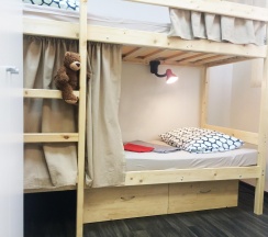 Кровать в 4-местном общем номере в Плюшевый Мишка