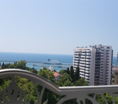 Студия Панорамная с балконом, мини кухней и видом на город и зелёную зону в Амбассадор