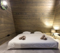 №8 A-Frame 100m2 с купелью и баней(оснащение дома, стоимость купели и бани см. Подробнее) в Les holidays