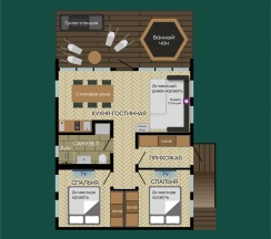 Дом «GOLD» с банным чаном на террасе в Luxe House