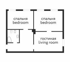 Семейный Гранд-Люкс (2 спальни) в Русь