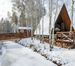 Aframe Luxe Black | Банный чан на территории в Берёзовая роща