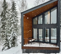 Дом «DOUBLE» с банным чаном на террасе в Luxe House
