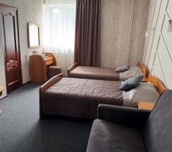 Двухместный номер с двумя раздельными односпальными кроватями и диваном в Baikal Best Edelweiss