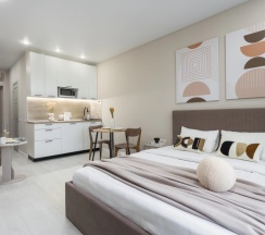 Апартаменты c 1 комнатой с балконом в Hugge Place