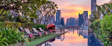 Двухместный люкс c 1 комнатой с видом на город двуспальная кровать в Aloft Bangkok Sukhumvit 11