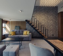 Апартамент 15 - Просторный двухуровневый лофт  с панорамными видами на Москву (с ванной) в Ap-in aparts