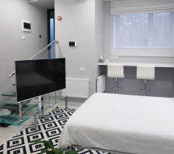 1-комнатные апартаменты с 1 двуспальной кроватью, 28.8 м², цокольный этаж в Апартаменты на Ветеранов