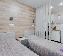 1-комнатные апартаменты студия с 2 односпальными кроватями в Home Like (Хоум Лайк) на бульваре Эйнштейна 3