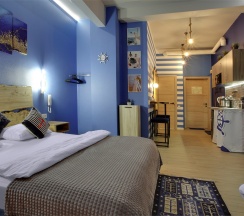 Студия с кухней с доп. кроватью и финской сауной "Леший" (сауна оплачивается отдельно) в Матросский