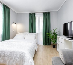 Двухместная студия с балконом двуспальная кровать в Апартаменты Студия Ladgorna на Грушевской 21