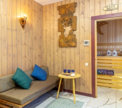 Коттедж《Тиффани делюкс》с сауной и "Банным чаном" (расположен в  Логиново) в Сканди хаус