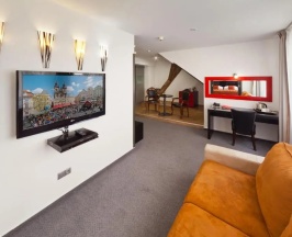 Двухместные семейные апартаменты двуспальная кровать в Hotel Prague Inn