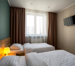 Апартаменты с 2 спальнями. Вид на реку Казанку и аквапарк "Ривьера" в Sibgat Apartments