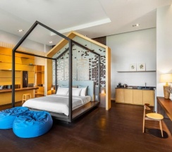 Двухместная вилла с видом на горы двуспальная кровать в The Private Pool Villas at Civilai Hill Khao Yai