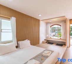 Двухместная вилла двуспальная кровать в Sangthong Resort