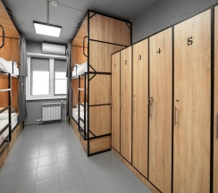 Кровать в женском 6-местном номере (удобства на этаже) в Sleep box