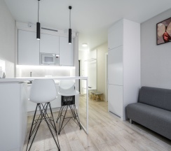 Двухместная студия Deluxe с балконом двуспальная кровать в Апартаменты Новая в Престижном ЖК Минск-Мир