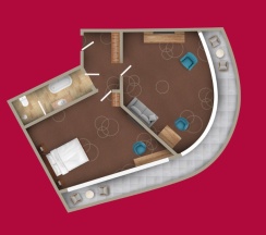 Номер Junior Suite, вид на море - с большой двуспальной кроватью, кресло-кроватью и диван-кроватью в Movenpick Resort&SPA Anapa Miracleon