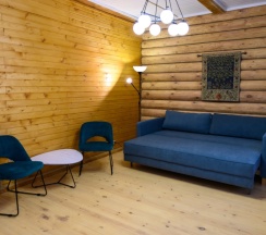 Двухместный номер в избе с 2 комнатами с красивым видом из окна двуспальная кровать в Вкс