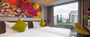 Трёхместные апартаменты с 2 комнатами с видом на сад в Maitria Hotel Rama 9 Bangkok