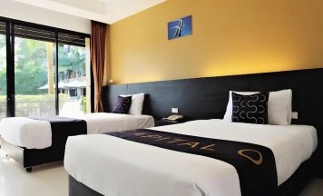 Двухместный номер Deluxe с видом на бассейн 2 отдельные кровати в Nai Yang Beach Hotel