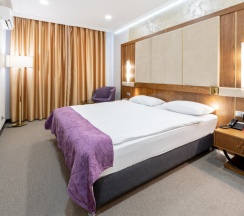 Двухместный номер Standard с красивым видом из окна двуспальная кровать в Reikartz Sky Алматы