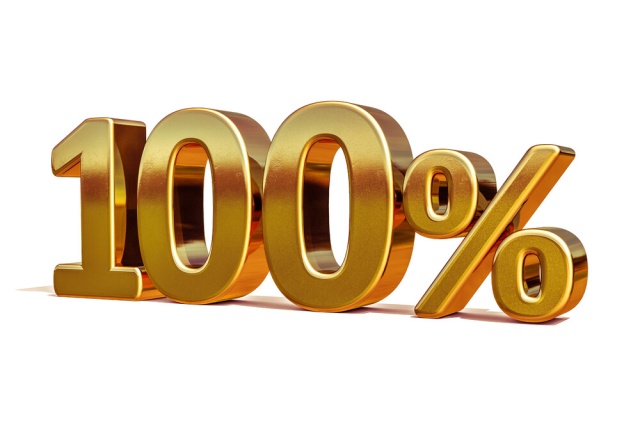 Как выглядит 100 процентов